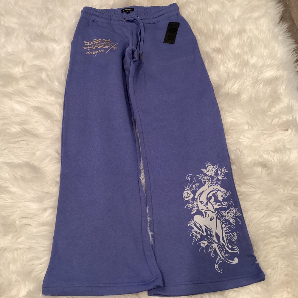 Ed Hardy Sweat Pants, Size Medium, Color Blue